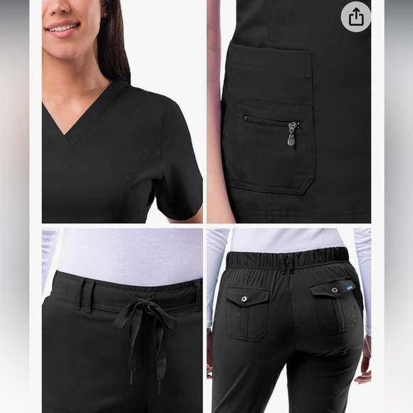 NWOT 🍀Adar Pro Scrub Set For Women - Enhanced V-Neck Top & Multi Pocket Pants - Picture 12 of 15